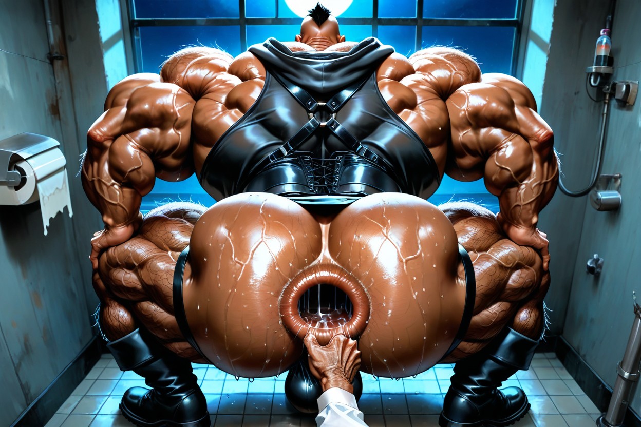 18+, Squatting On Floor, Bodybuilder AI Gay Porn