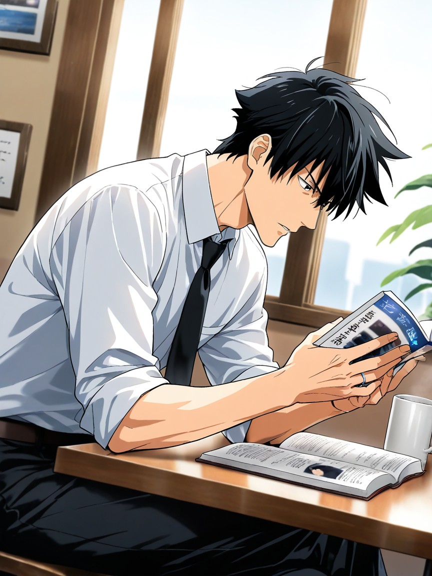 Mobpsycho, 25+, Sitting Across Table AI Gay Porn