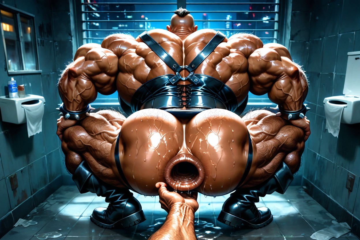 Jockstrap, Sticky Open Gaping Anus, Old Man Fisting Deep Inside Ass Motion Lines ИИ гей порно