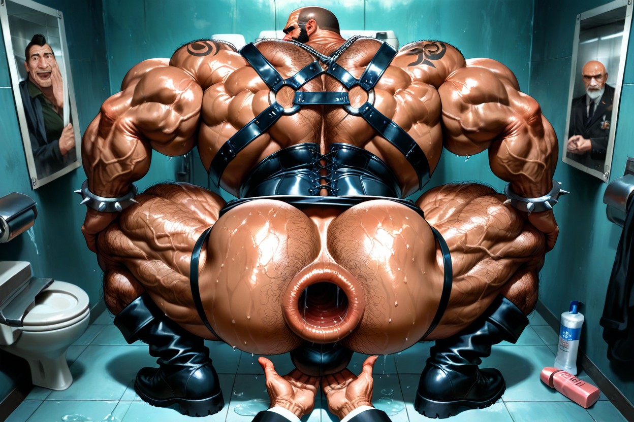 Lube Inside Anus, Harness, Big Necklaces AI Gay Porn