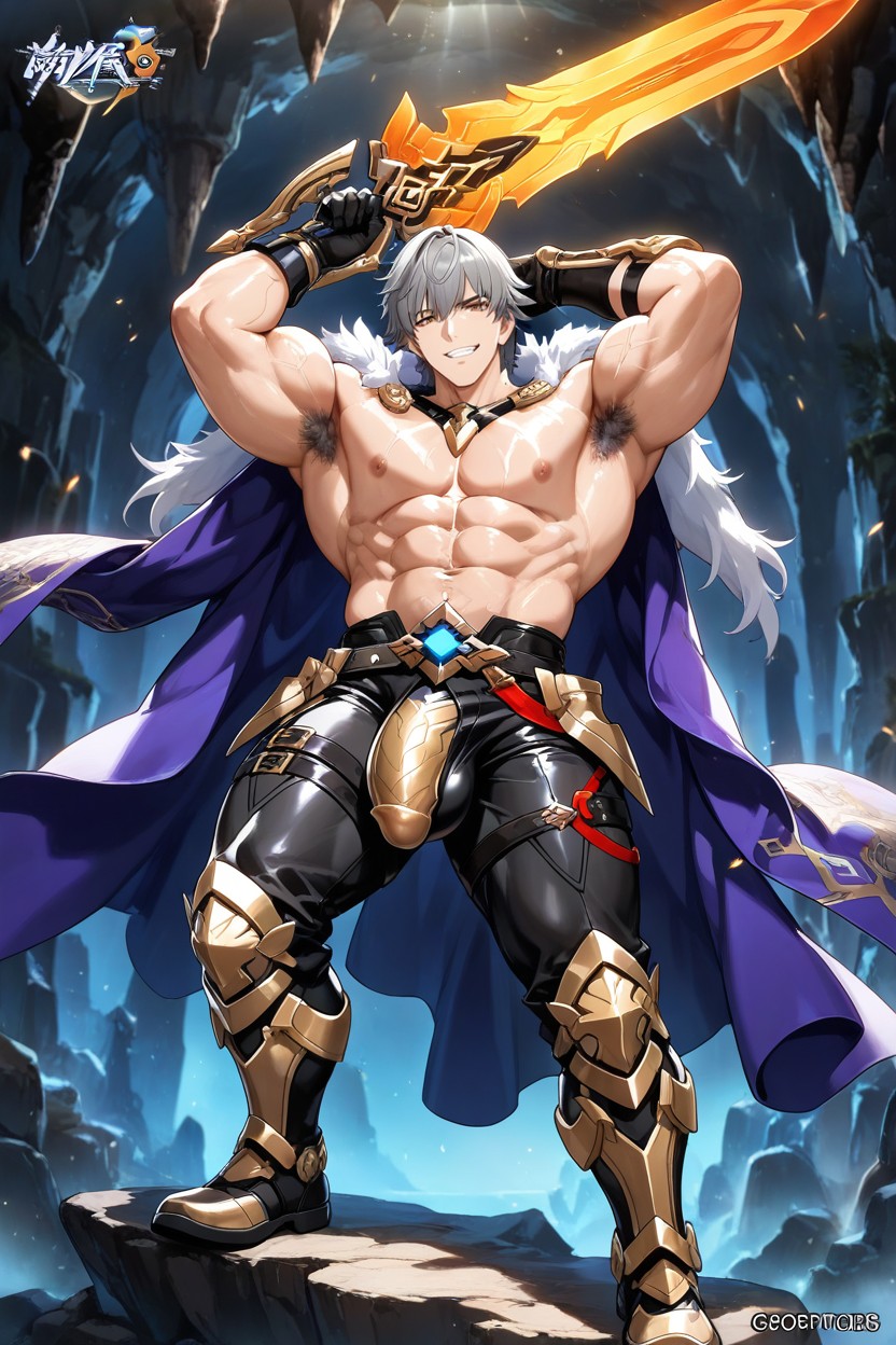 K Resolution, Highly Detailed Anatomy, Indigo Flowing Cloak AI Gay Porn