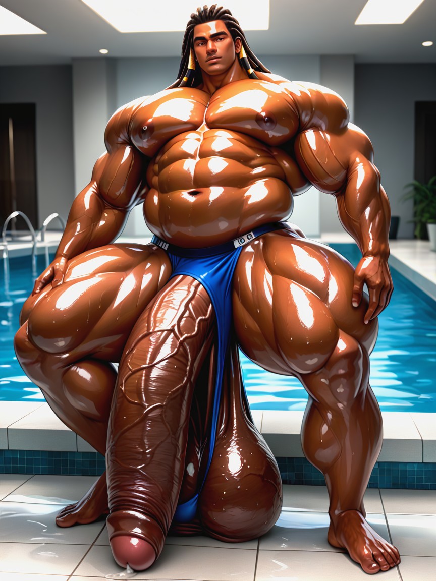Morbidly Obese, Absurdly Long Oversized Uncut Hyper Monster Cock, Impossibly Long Oiled Hyper Penis AI Gay Porn