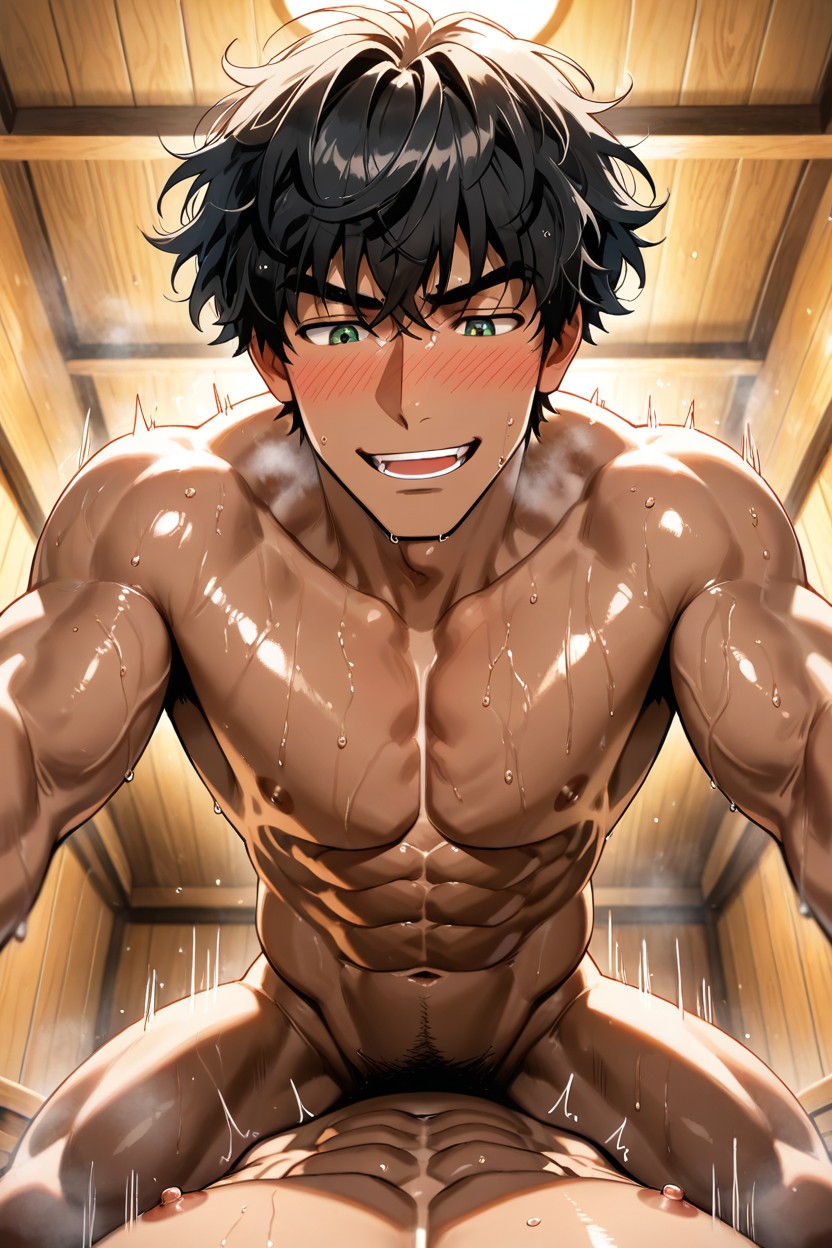 Pecs, Ceiling, Green Eyes AI Gay Porn