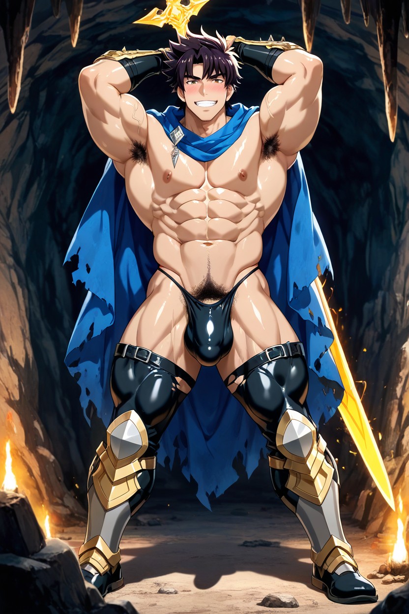 Intricate Armor Plating, Athletic Tanned Skin, Full Body AI Gay Porn