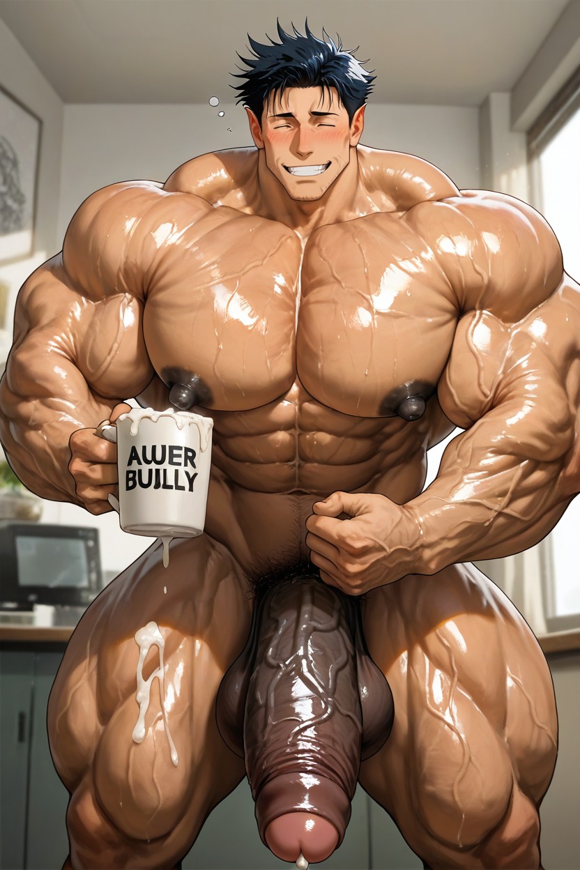 Testicles, Detailed Face, Hairy Crotch AI Gay Porn