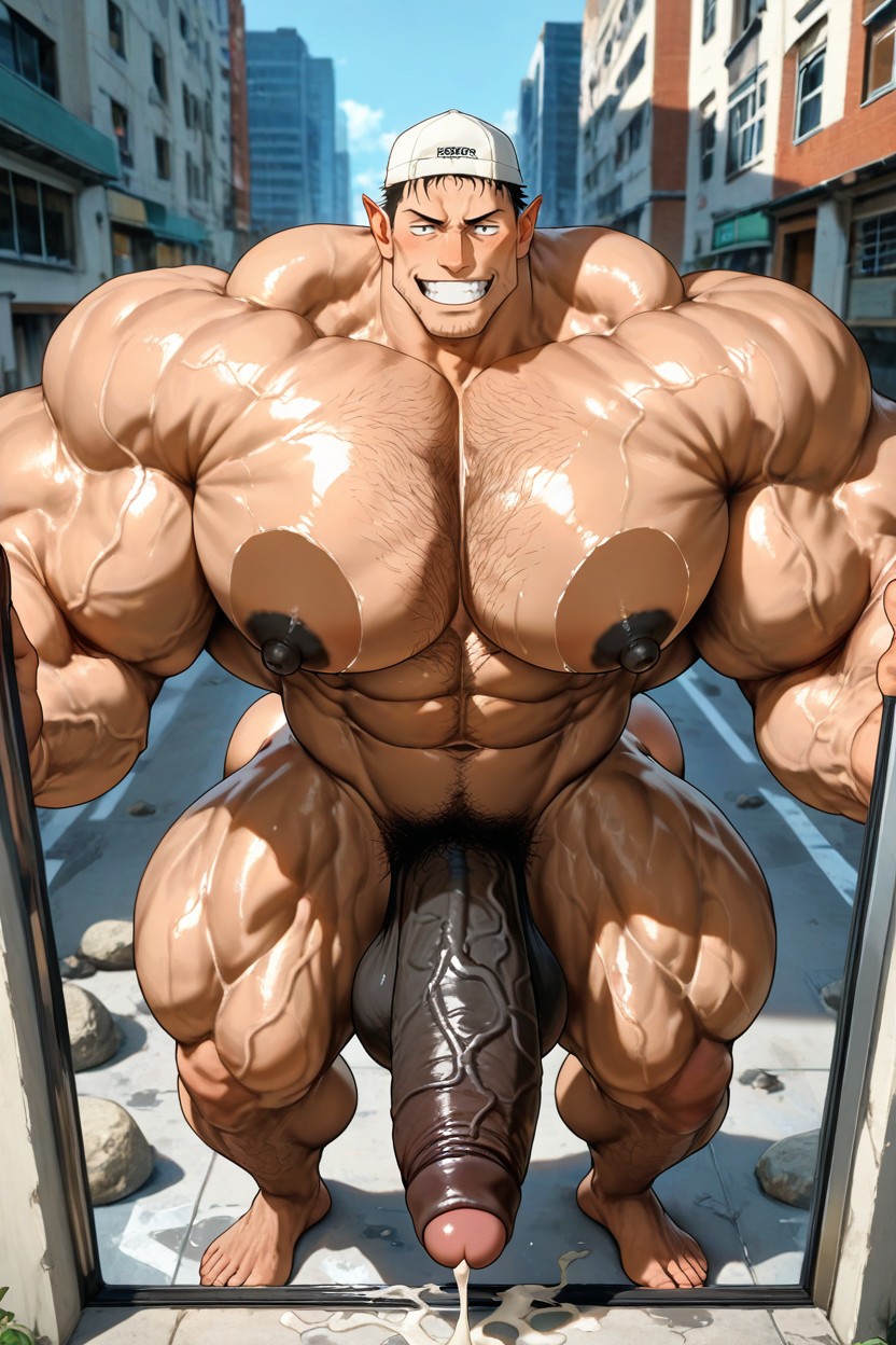 Bodybuilders, Hyper Nipples, Gigantic Muscles Porno IA Gay