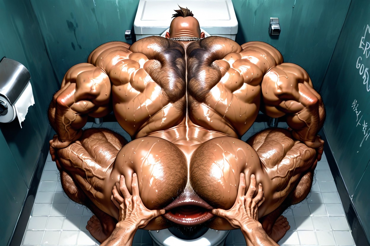 Hyper Muscular Body, Muscular Legs, On Tiptoes Porno IA Gay