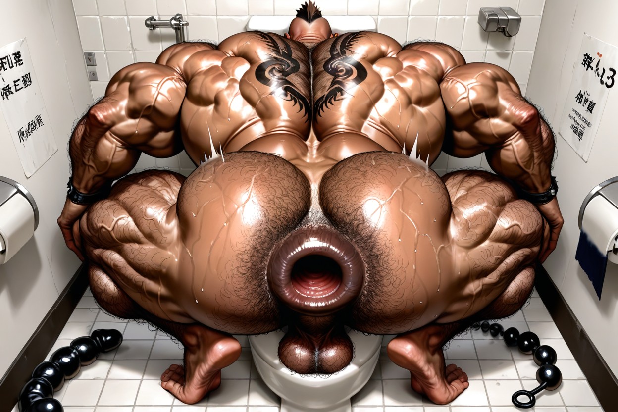 Big Earrings, Hyper Muscular Body, Big Lats Porno IA Gay