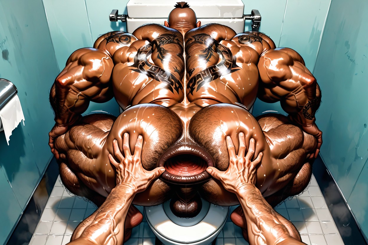 Hyper Muscular Body, Neck Wider Than Face, Huge Muscles Porno IA Gay