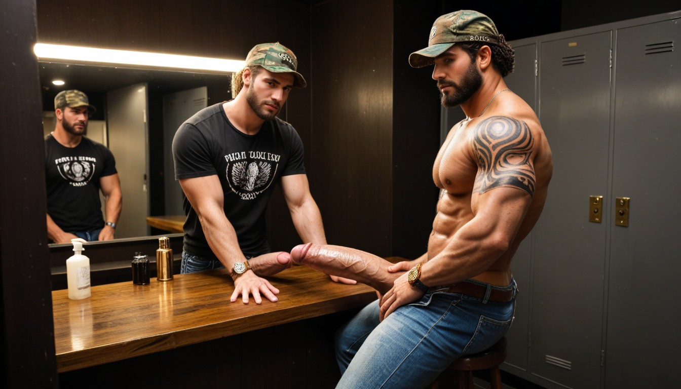 Athletic Build -, Blue Jeans, Wrangler Jeans Face Full Beard And Stubble ゲイAIポルノ