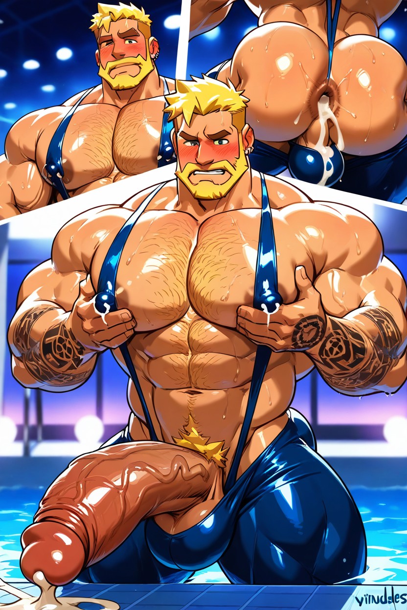 Gropping His Pecs, Hyper Stretched Anus, Big Pecs Porno IA Gay