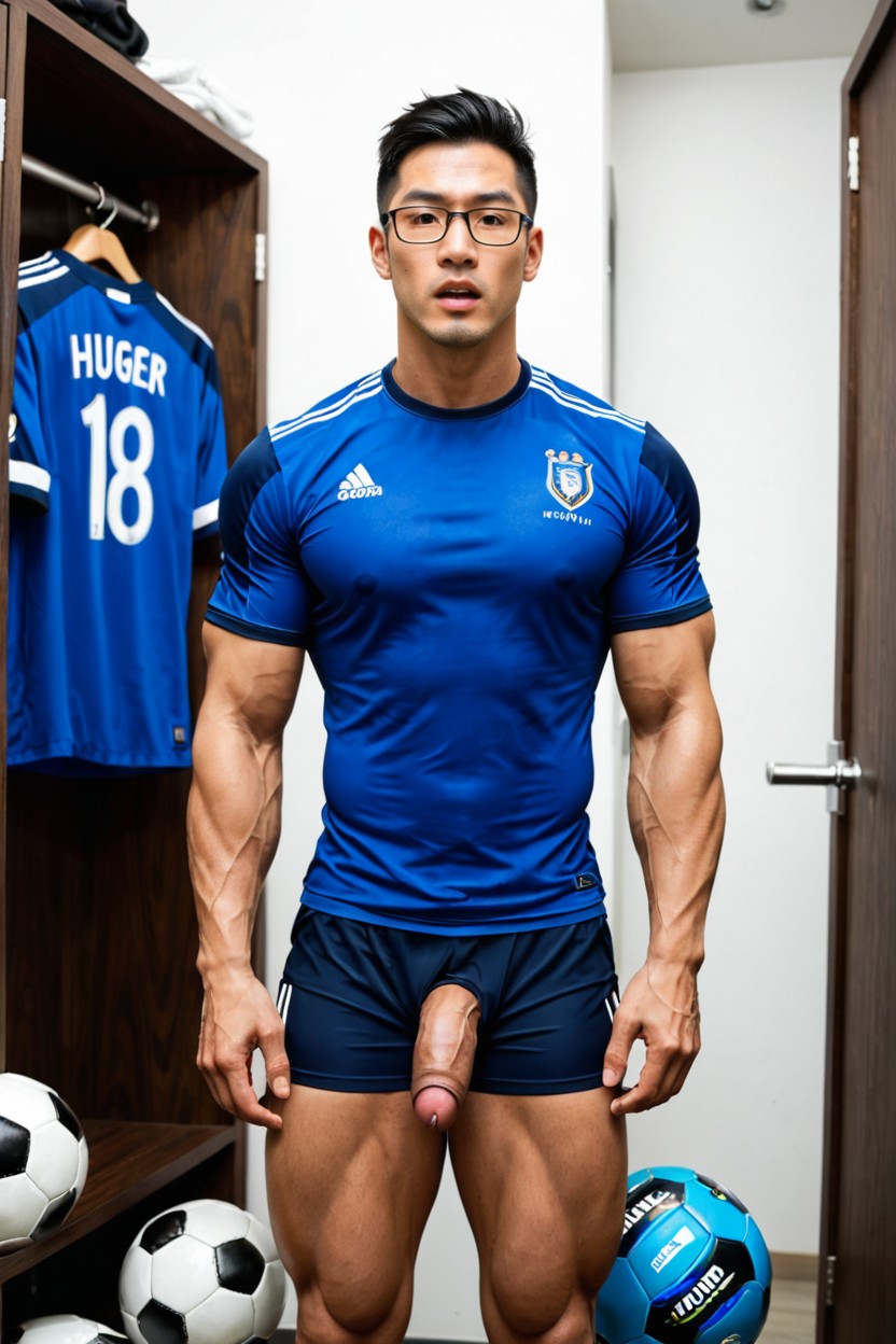 18+, Umkleidekabine, Sportliche Shorts KI Schwulenporno