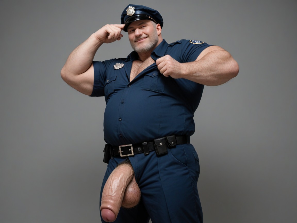 Large Round Nose, Wrinkly Penis, Photo D'identité Porno IA Gay