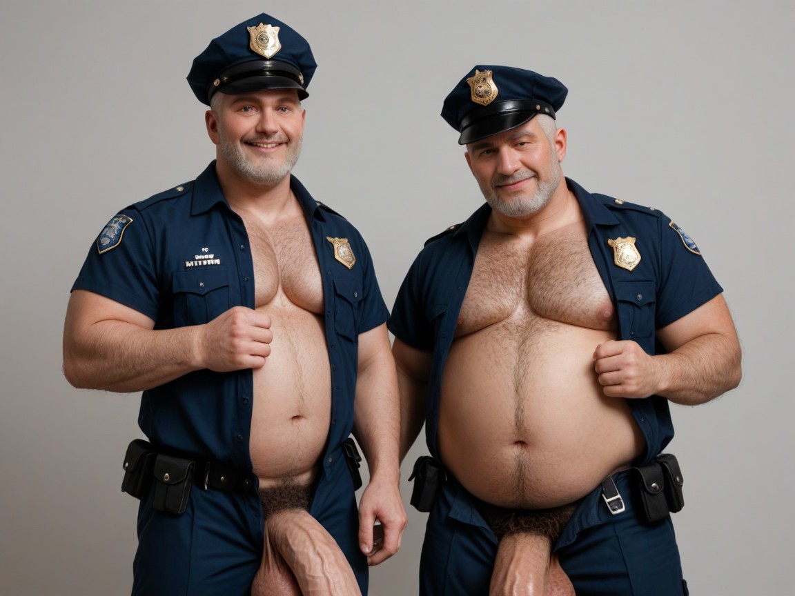 Chest Hair Clusters, Fesses À Bulles, Vue De Face Porno IA Gay