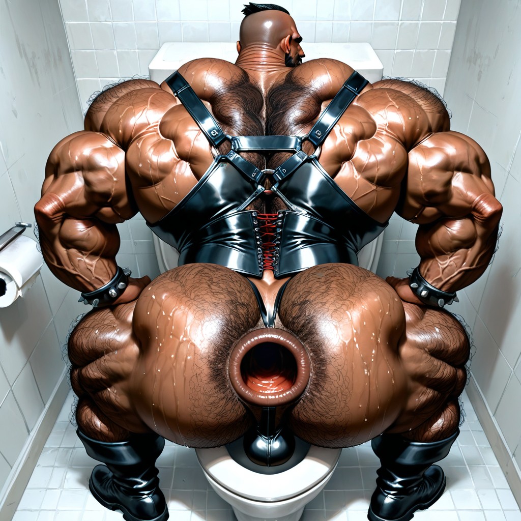 Veiny Muscles, Toilet, Hairy Shoulders ゲイAIポルノ