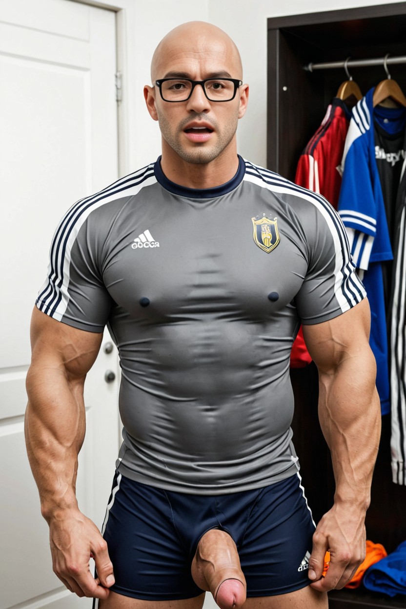 Wearing Soccer Pant, Short Sportif, Huge Oversized Pecs Porno IA Gay