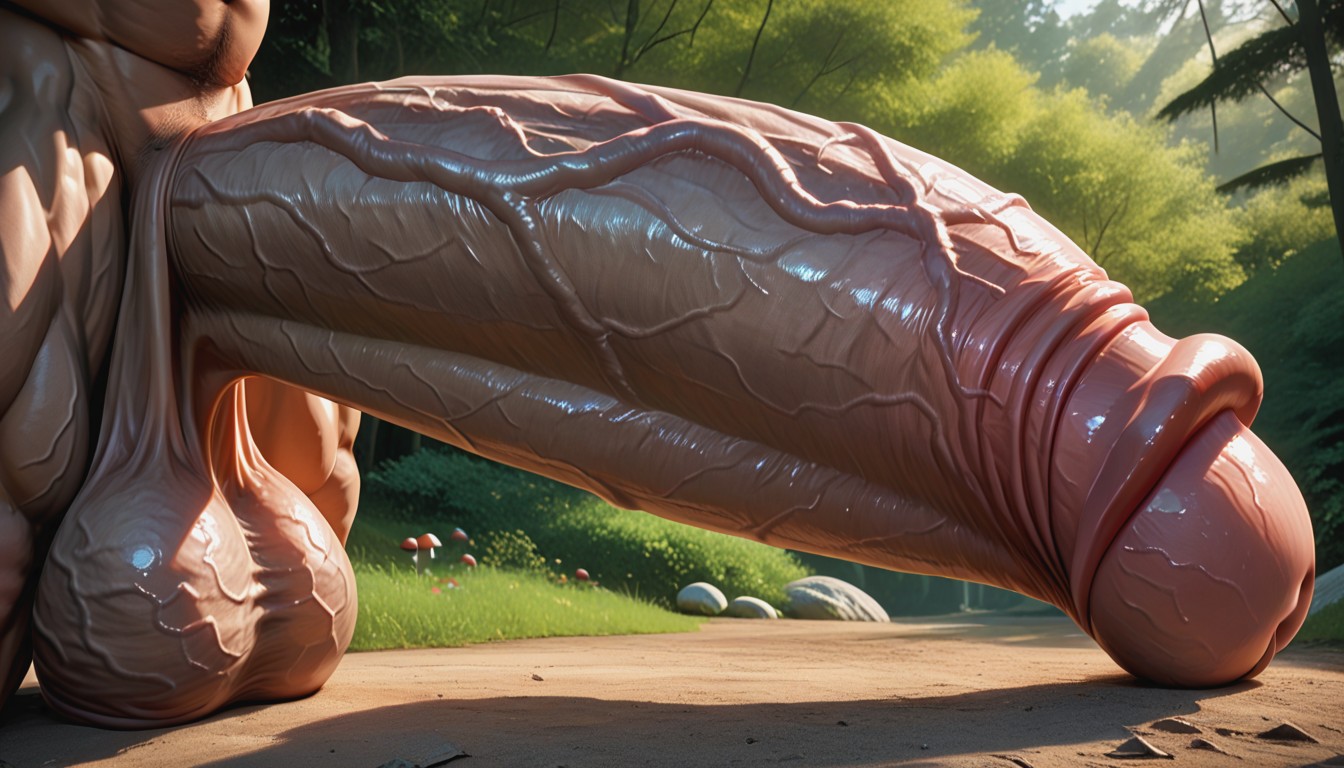 Male Only, Exaggerated Glans, Cock Laying On The Ground Porno IA Gay