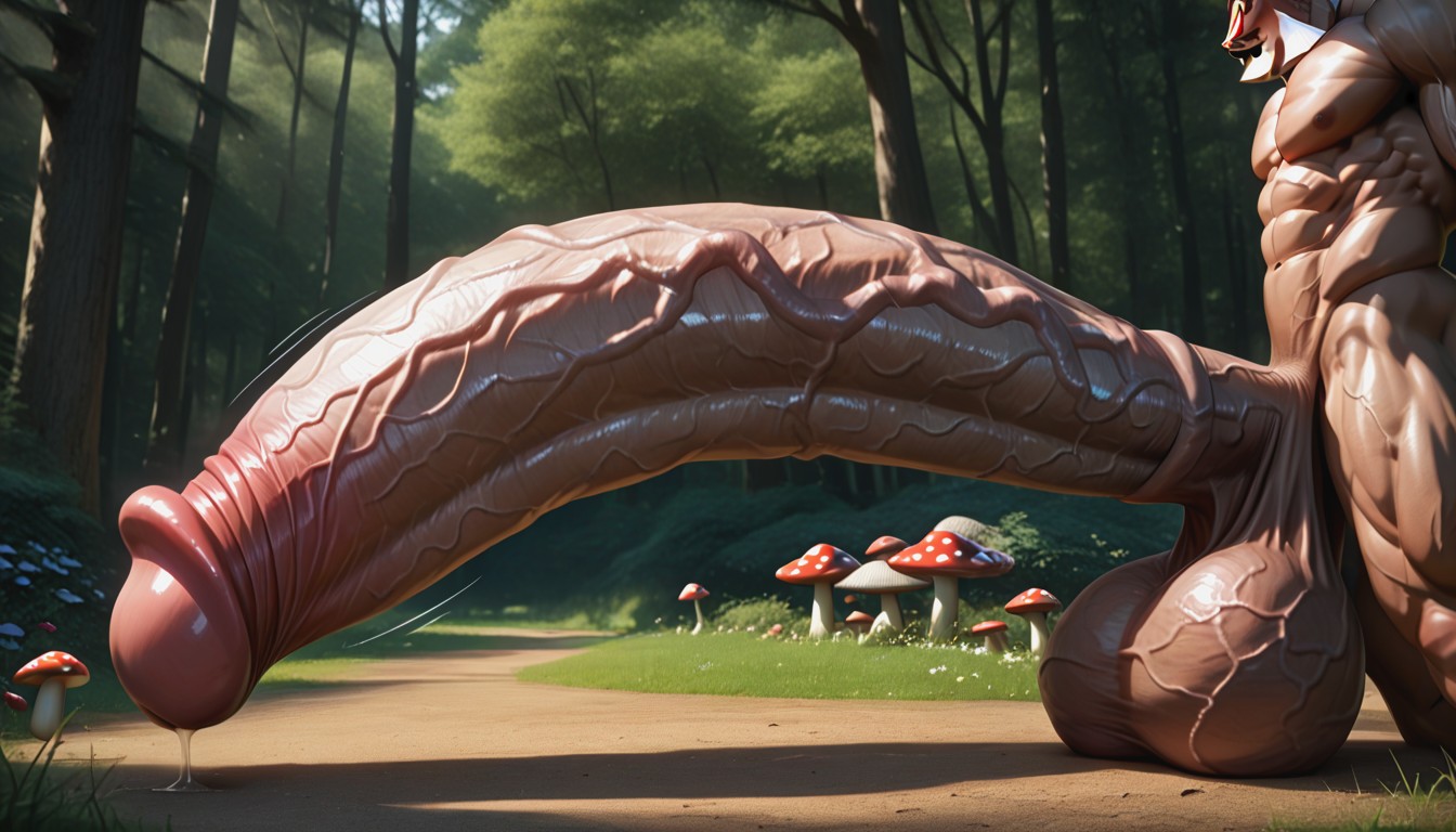 Side View Gigantic Hyper Cock Hanging To The Floor, Glans Is Bigger Around In Circumference Than Penis Shaft, Super Long Penis Porno gay IA