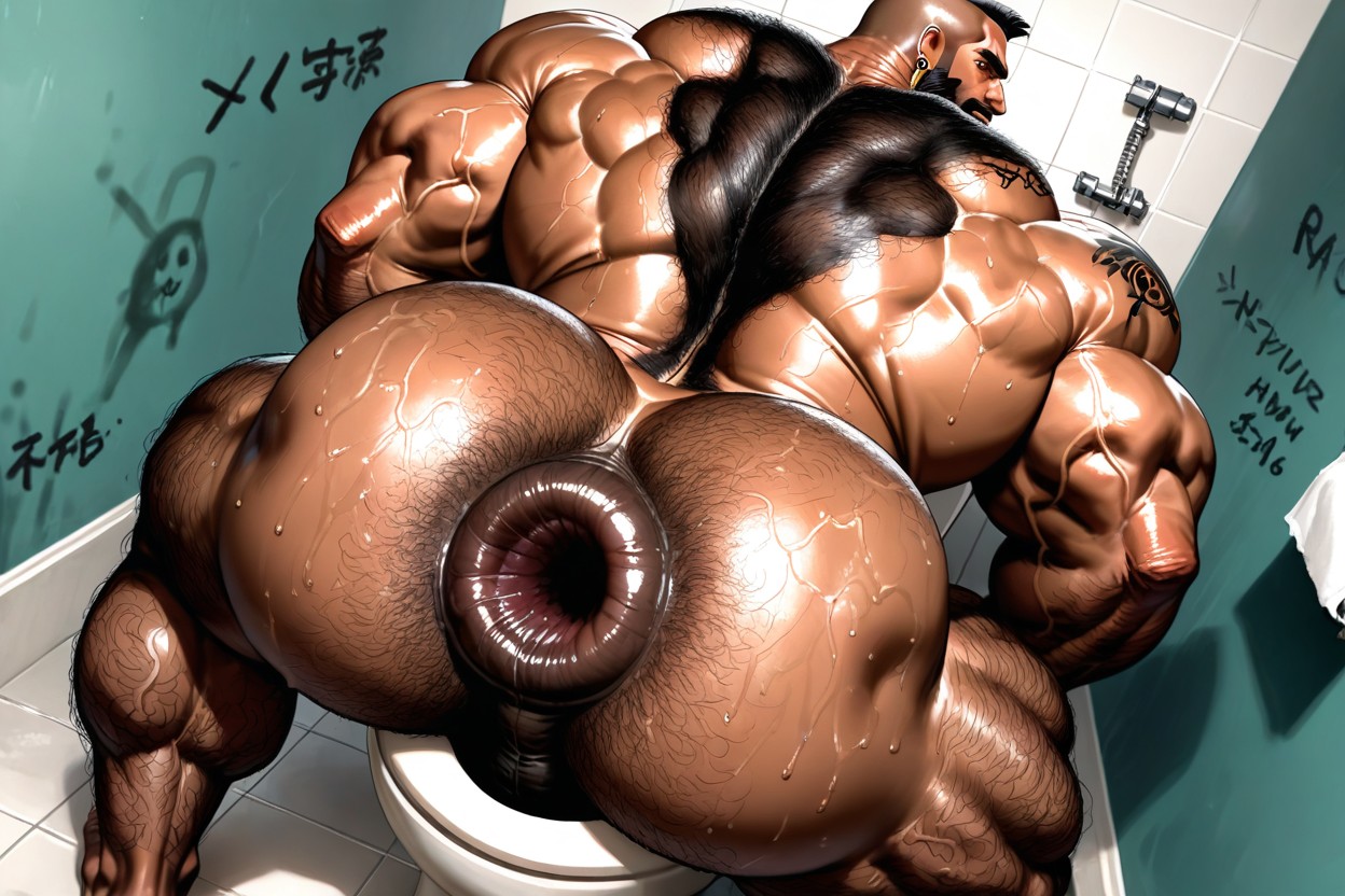 Bald, Huge Black Beard, Dutch Angle ゲイAIポルノ