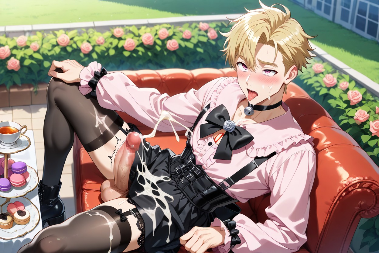 Black Thigh-high Stockings, Grass Hedge, Excessive Messy Cum Porno IA Gay