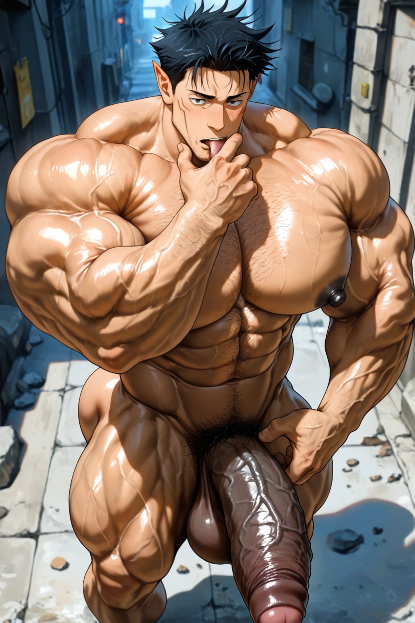 Blushing, Stubble, Pointy Ears Porno IA Gay