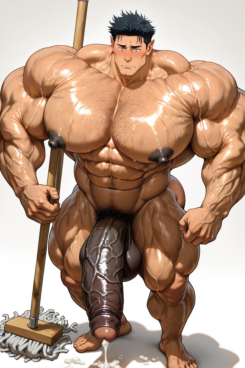 Deeply Etched Blocky Abs, Hyper Nipples, Hyper Chest Porno IA Gay
