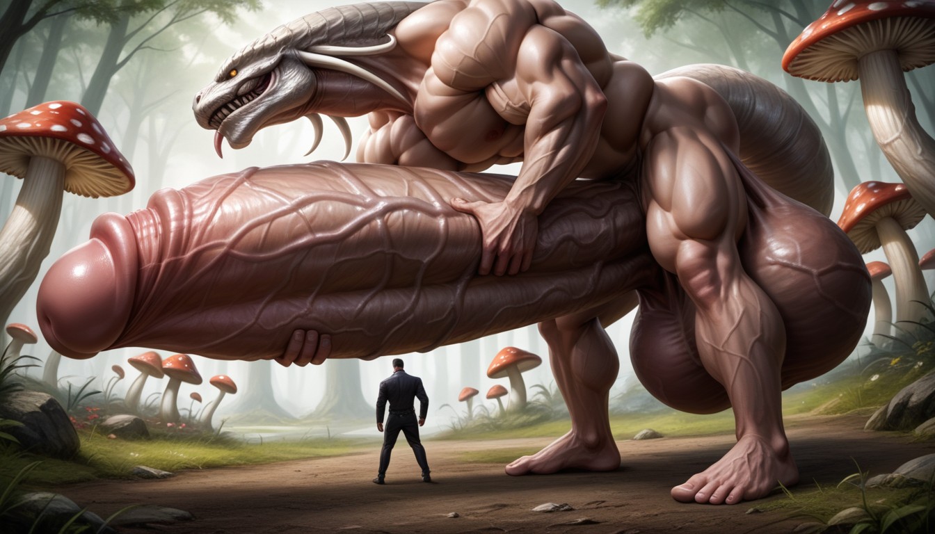 Impossibly Long Gigantic Massive Flaccid Cock, Glans, Photo Real Porno IA Gay