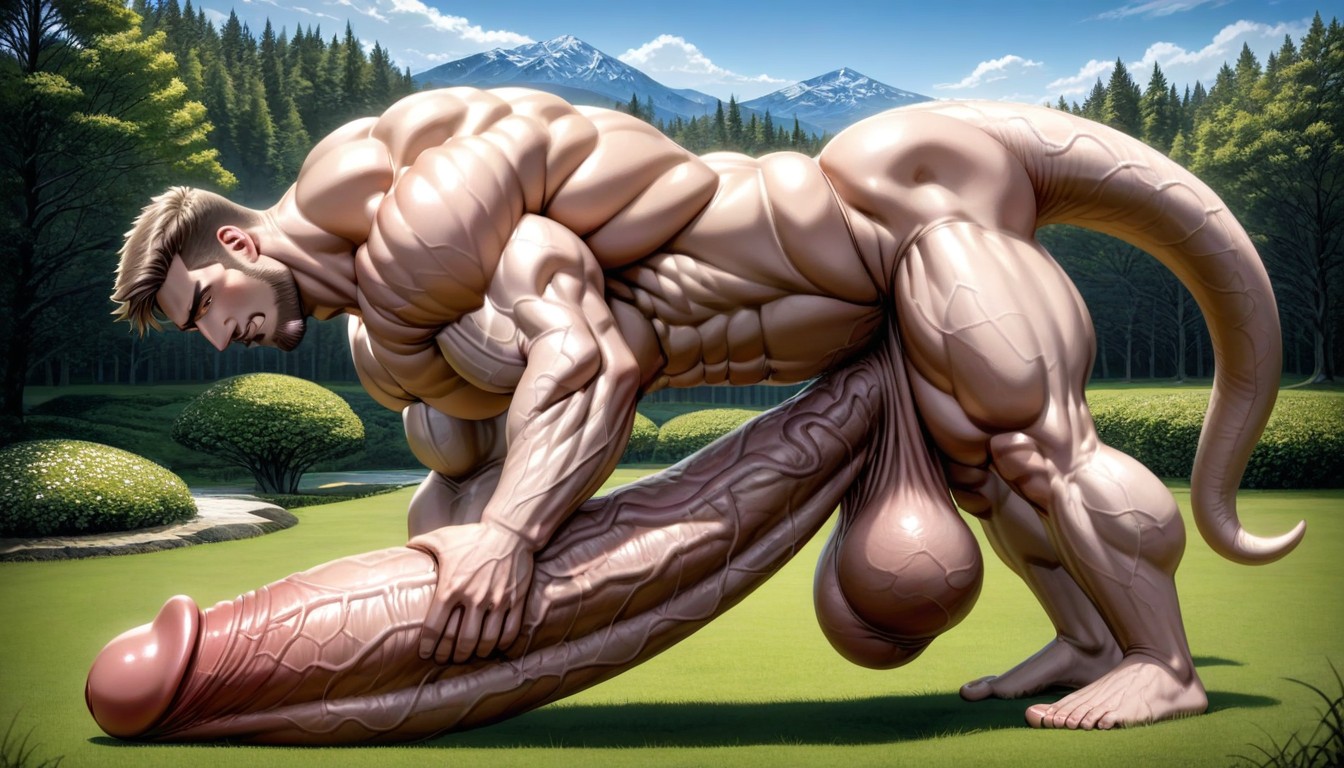 Man Under Penis, Mushroomshaped Cock, Cock Longer Than Body KI Schwulenporno
