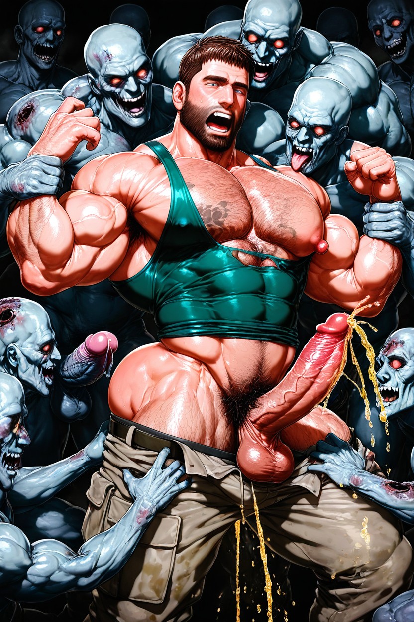 Roupas Rasgadas, Body Fur, Big Areola Pornografia gay com IA