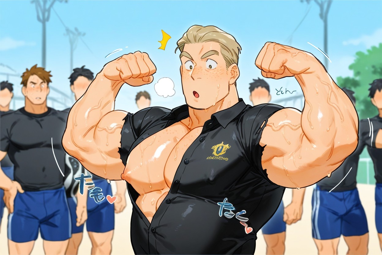 Male, Motion Lines, Round Face Porno IA Gay