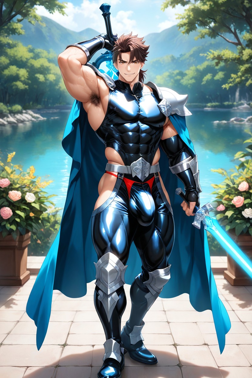 Armpit Hair, フルボディ, Moody Fantasy Background ゲイAIポルノ