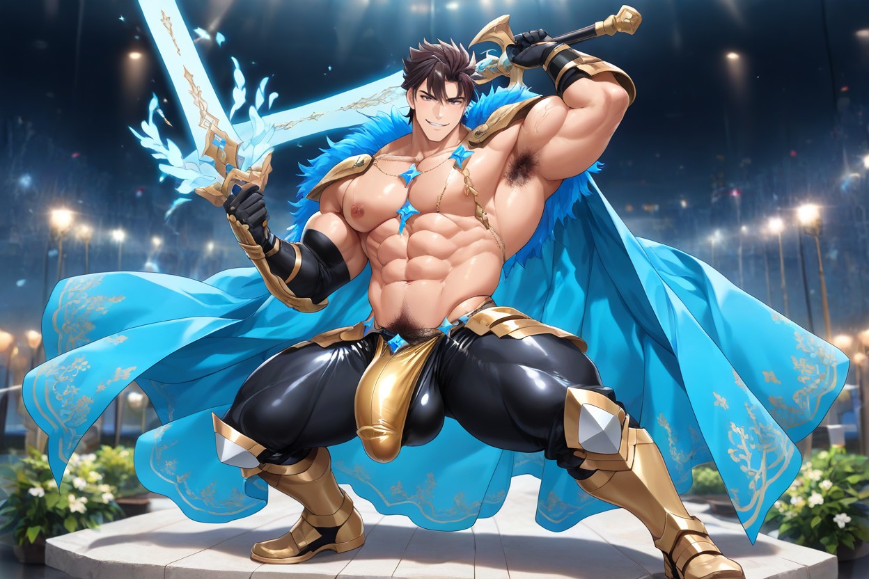 Leather Gauntlets, Cinematic Lighting, Wide Shoulders Porno IA Gay
