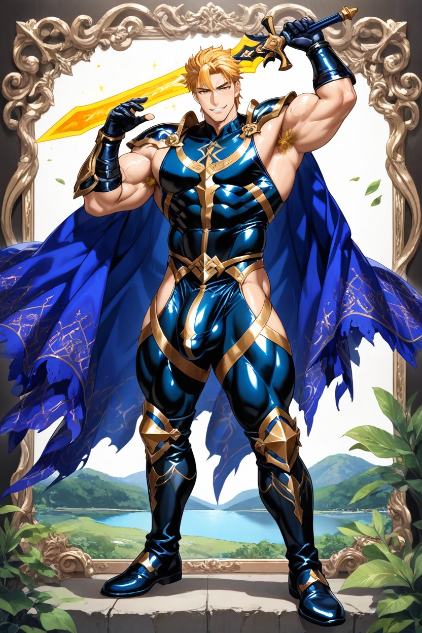 Intricate Armor Plating, Moody Fantasy Background, Percival From Fate Series Porno IA Gay