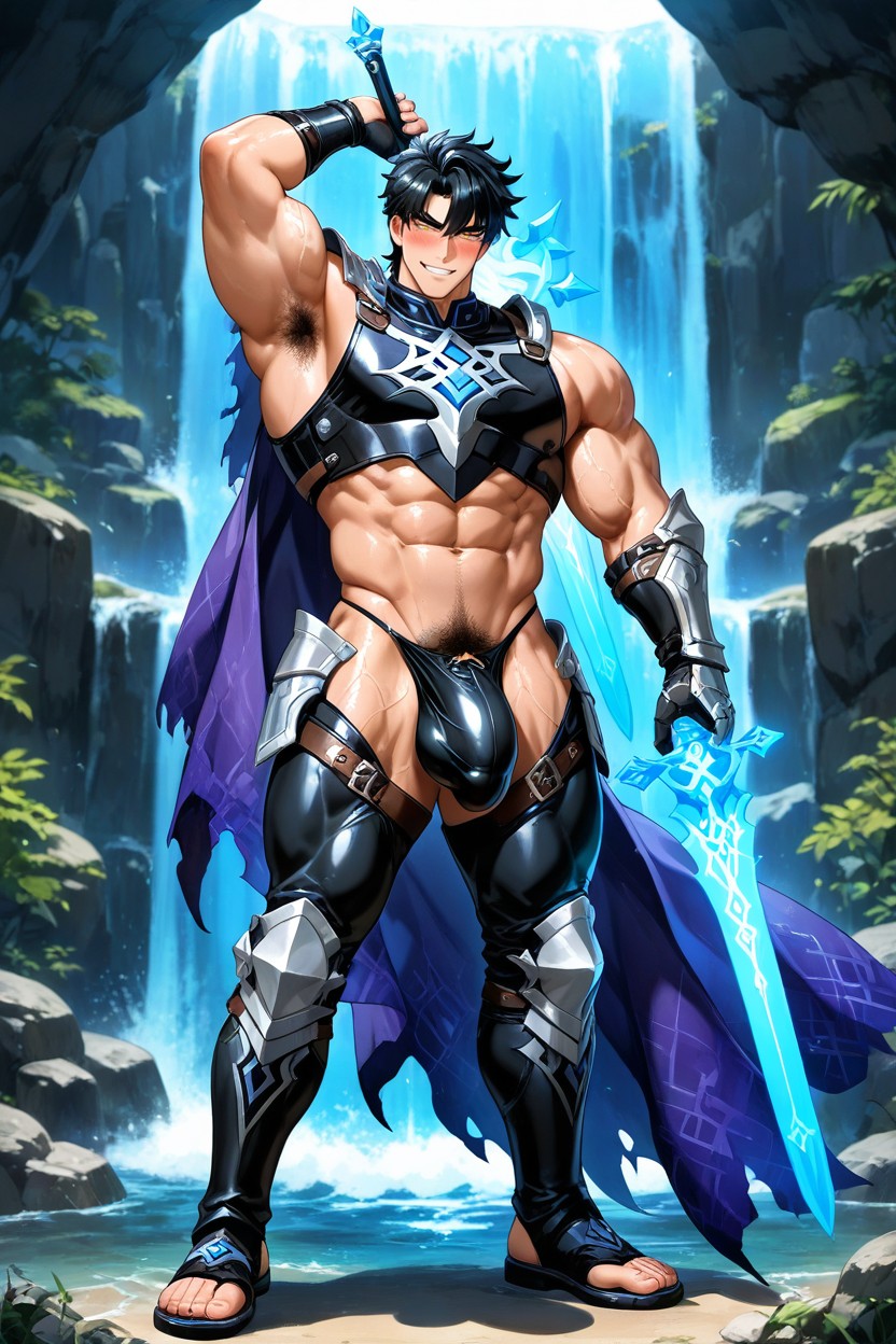 Highly Detailed Anatomy, Ultra-detailed, Veins Porno IA Gay
