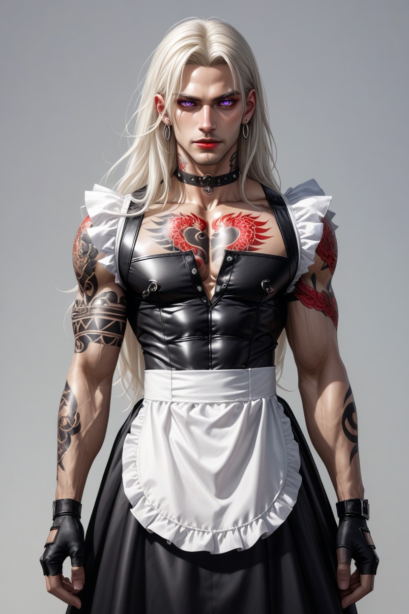Catears, Red Lipstick, Grande Longueur Porno IA Gay