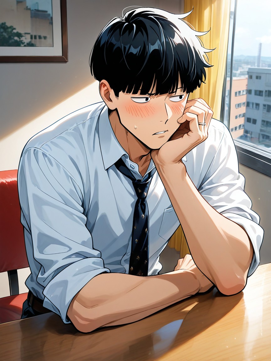 Blush, Necktie, Clothed Porno IA Gay