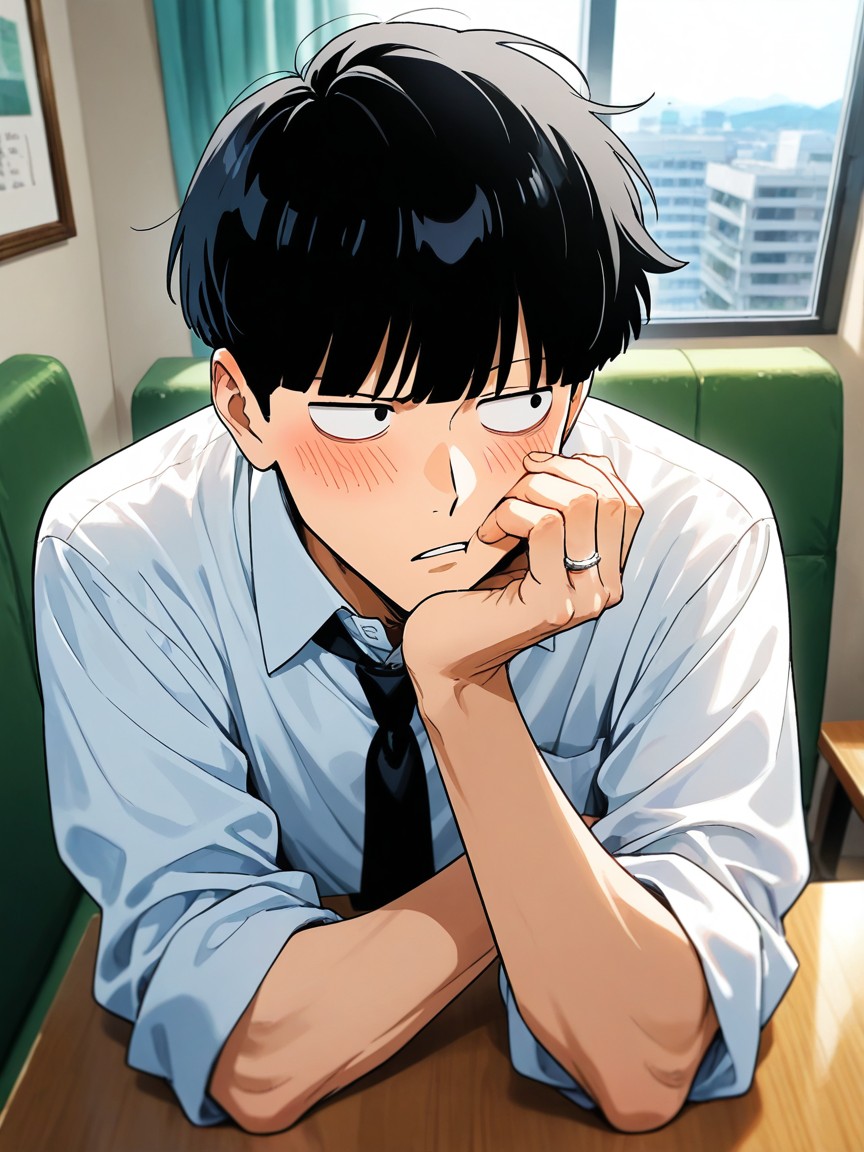 Sulking, Upper Body, 1 Personne Porno IA Gay