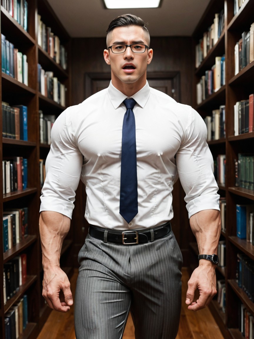 Thighs Larger Than Body, Buttoned Shirt, 1 Personne Porno IA Gay