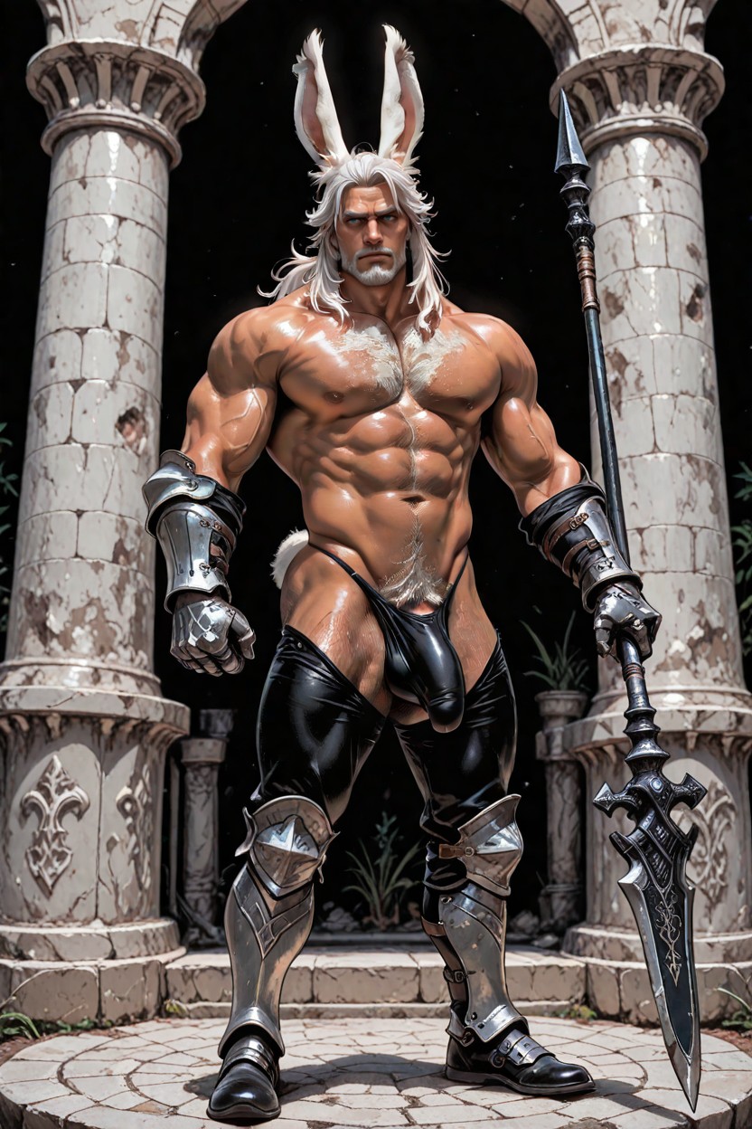 Yeux Bleus, Male Viera, Armure Porno IA Gay