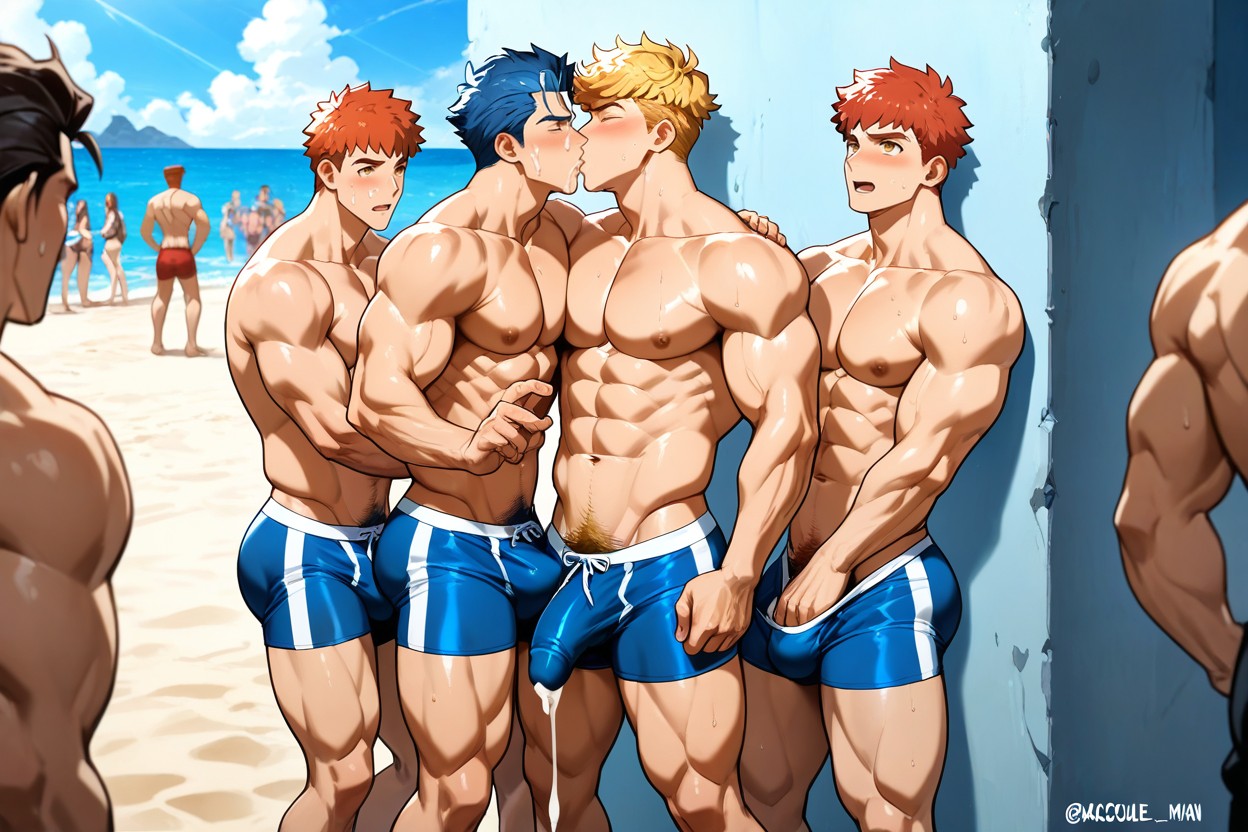 Hyperspermia, Sexy Man, Debout Porno IA Gay