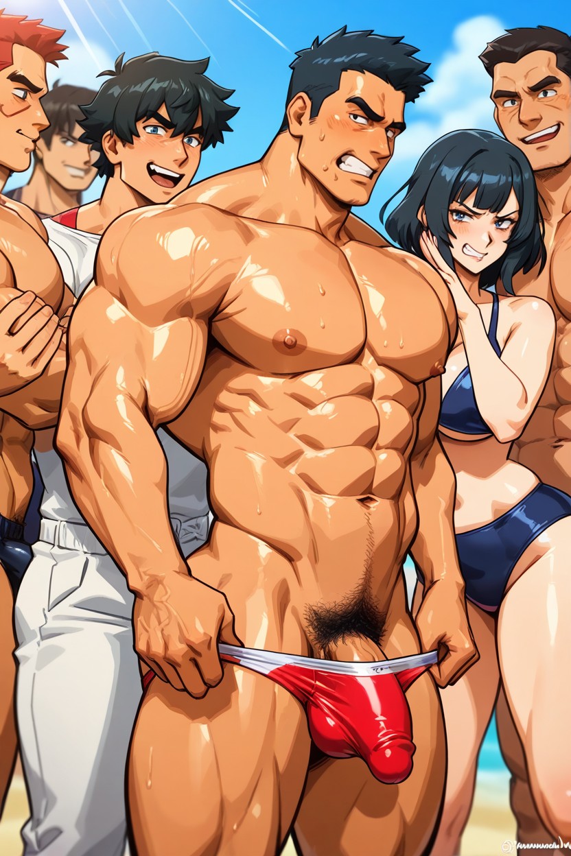 Sexy Man, Lewd Expression, Man Muscle 게이 AI 포르노
