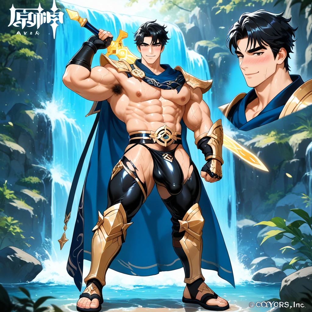 Varka From Genshin Impact, Intricate Armor Plating, Coréen Porno IA Gay