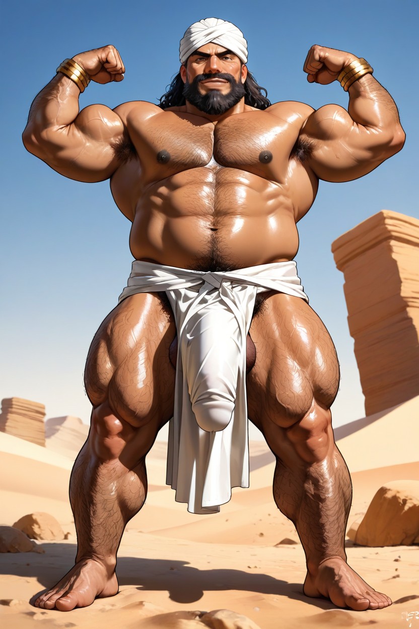 Long Black Full Beard, Hairy Thigh, Arab Porno IA Gay