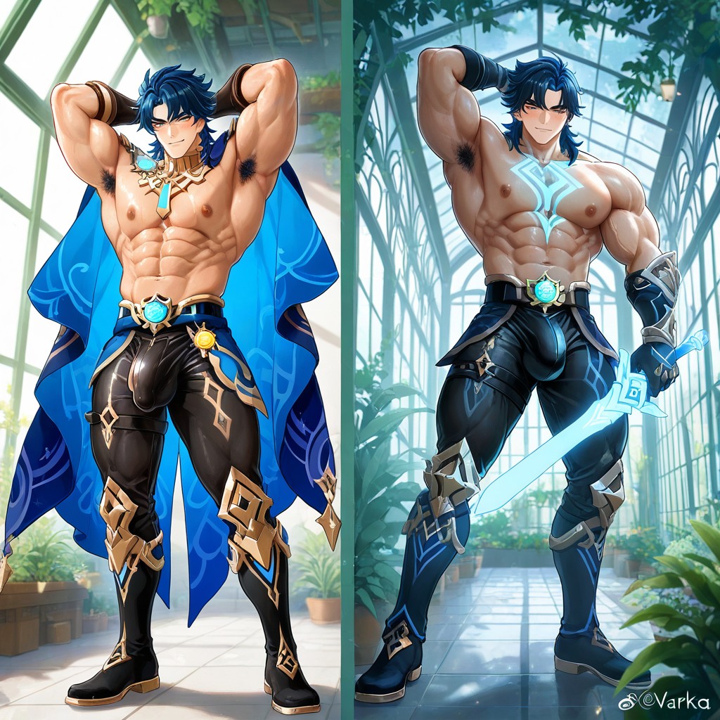 Intricate Armor Plating, Male Only, Detailed Knight Leggings AI同性恋黄片