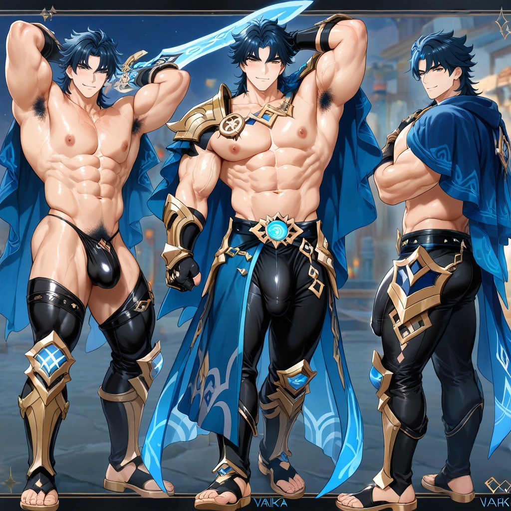 Holding A Glowing Magical Sword, Pubic Hair, Ultra-detailed Porno IA Gay