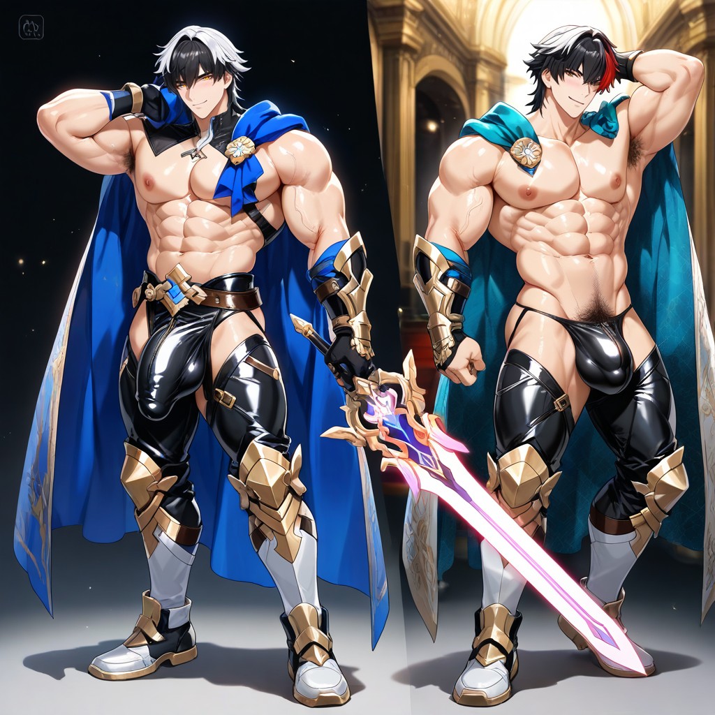 複数の視点, Armpit Hair, Red Multi Hair Color ゲイAIポルノ