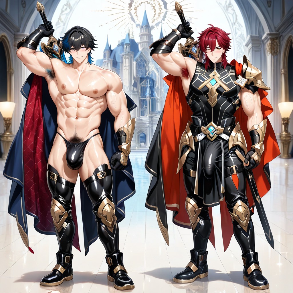 Armpit Hair, 25+, A High-fantasy Korean Manhwa Style Illustration Of A Legendary Knight Porno IA Gay