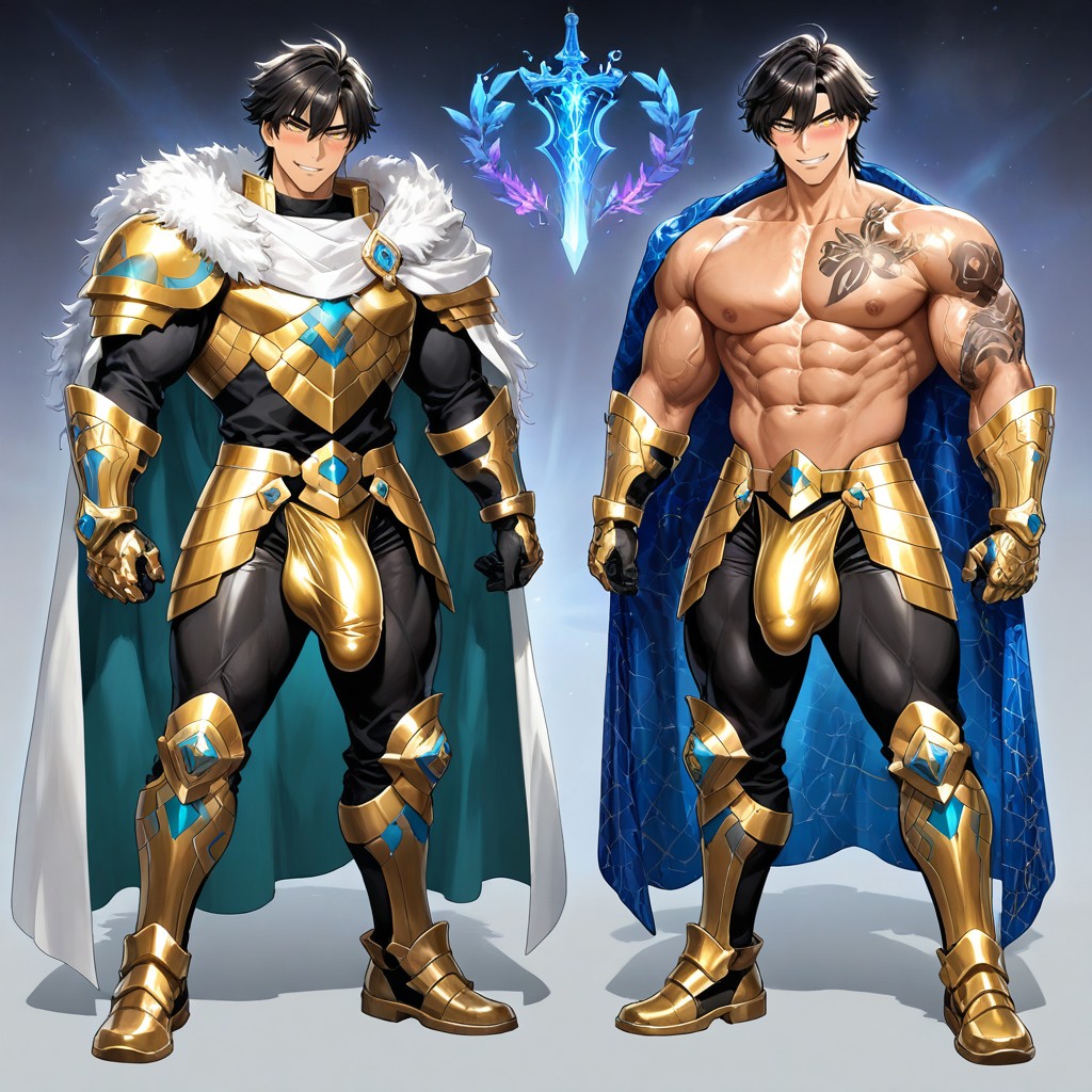 Large Penis Bulge, Leather Gauntlets, Pegasus Seiya Hero Theme Porno IA Gay
