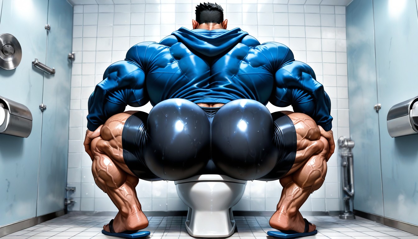 Flip Flops, Bodybuilder, Corps Entier Porno IA Gay