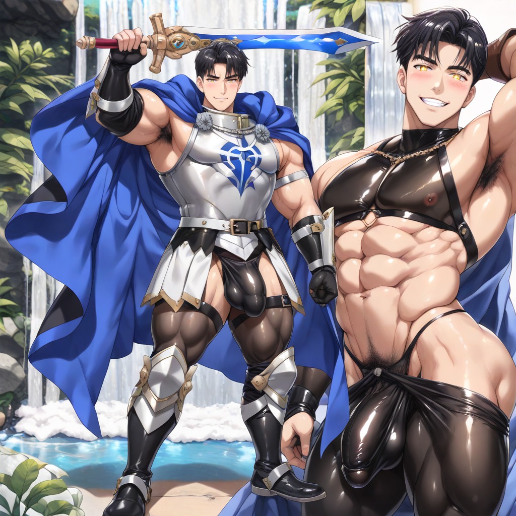Corps Entier, Leather Gauntlets, Pubic Hair Porno IA Gay